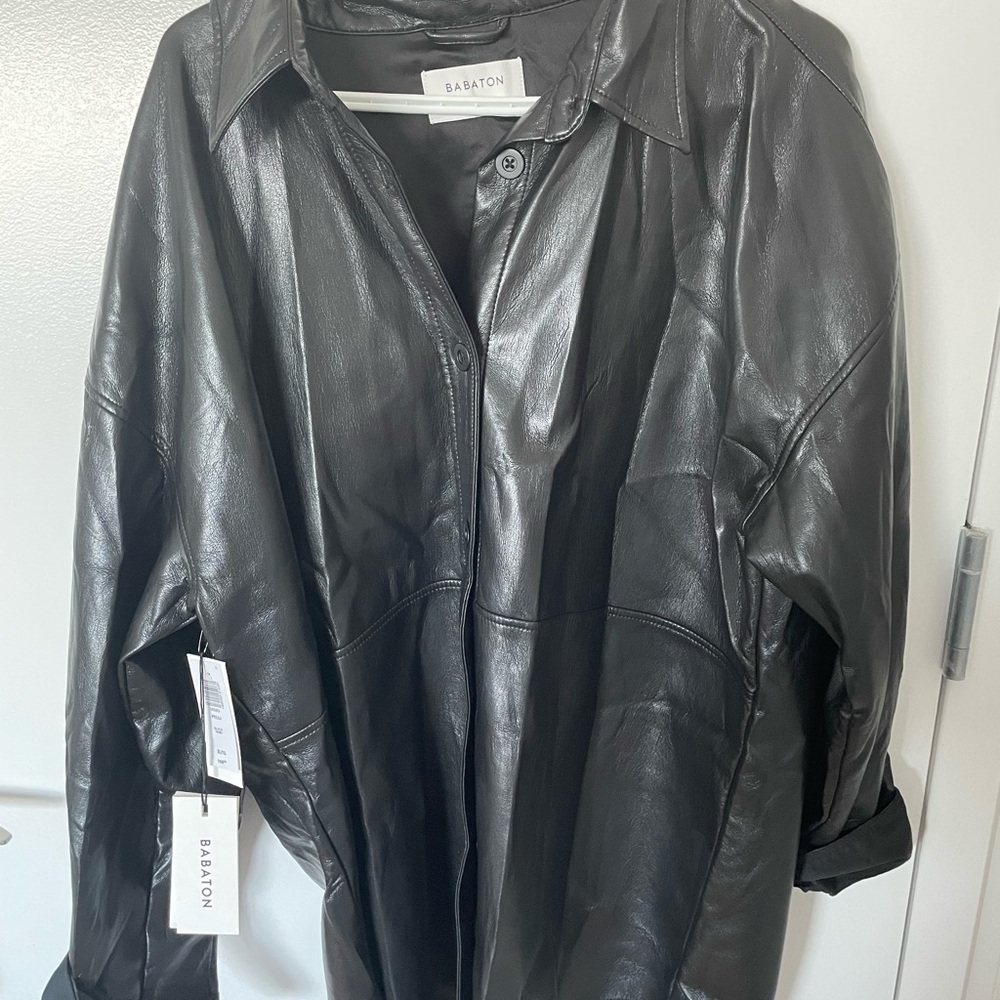 Faux leather black shirt/jacket - Aritzia with tags